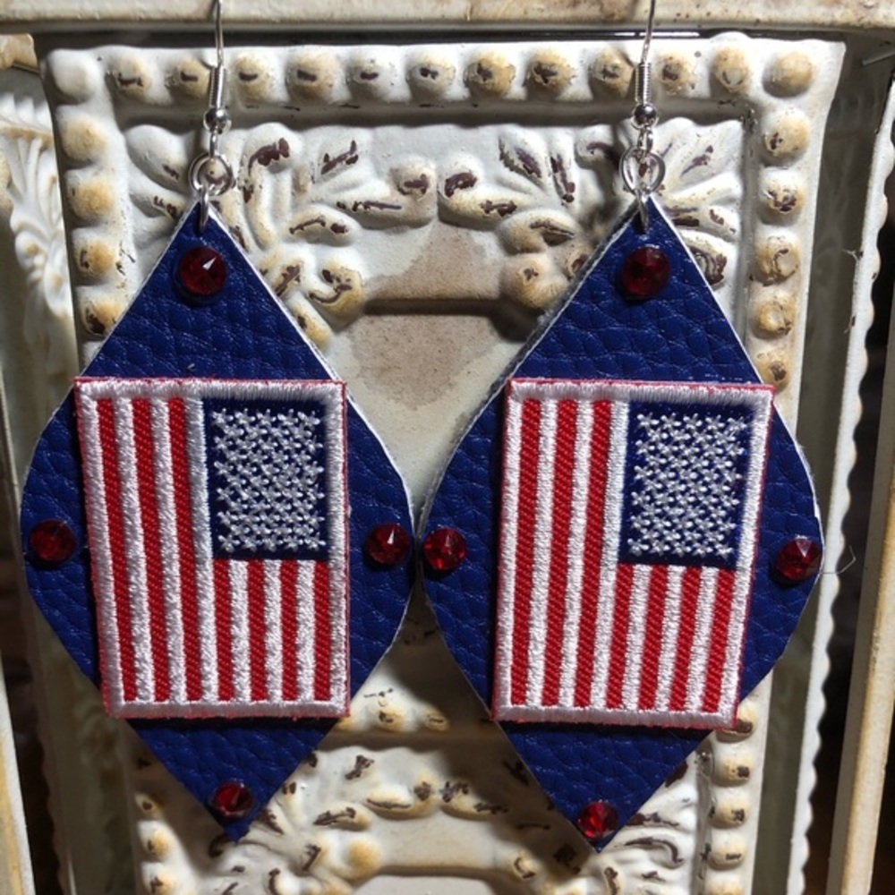 Red White and Blue Earrings - Picture 3 of 4